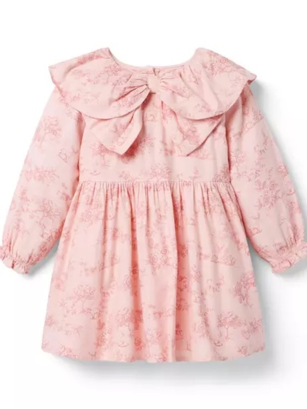 NWT- Janie and Jack Floral Toile Bow Dress Strawberry Pink Size 12-18 Months